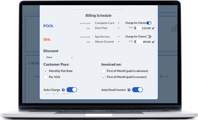 Pool Service Software - Automatic Billing Schedule