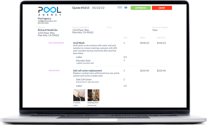 Pool Service Software - Quotes
